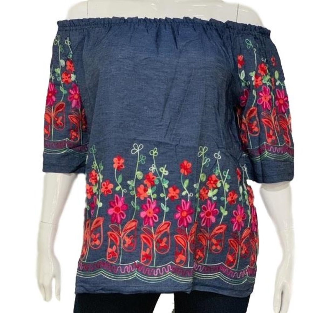 IRE plus size embroidery Blouse size XL